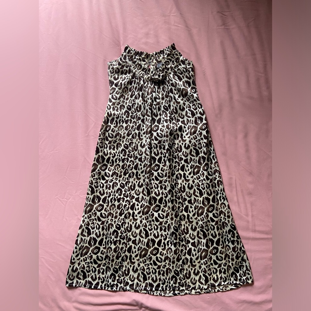 Ann Taylor Animal Print Ruffle Top